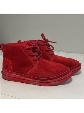 Kids Ugg Neumel II Red Suede Leather Boots Size 5
